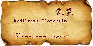 Kránitz Florentin névjegykártya